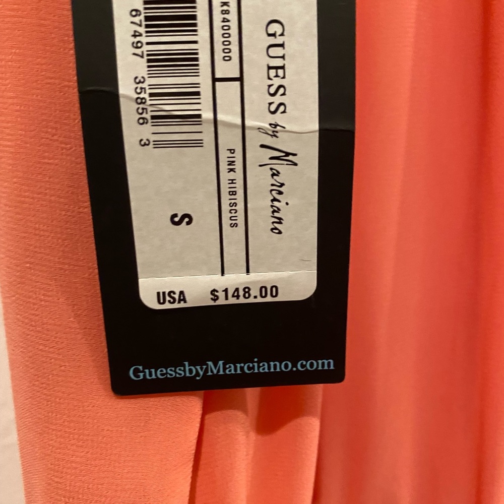 Guess by Marciano Coral Halter Dress with pleating Small - Picture 6 of 6